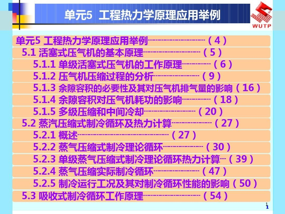 单元5工程热力学原理应用举例课件_第1页