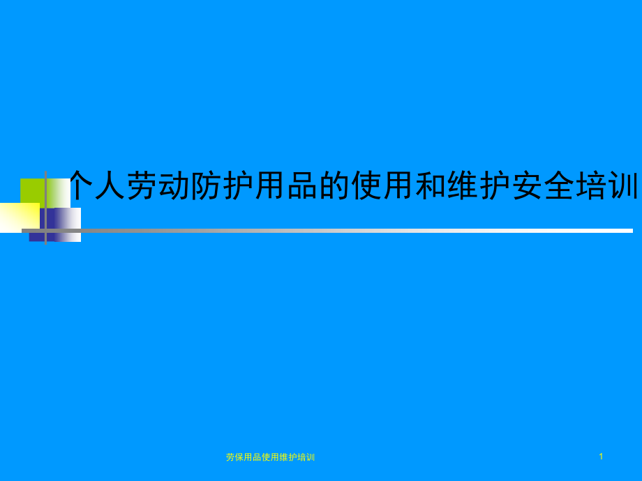 劳保用品使用维护培训ppt课件_第1页