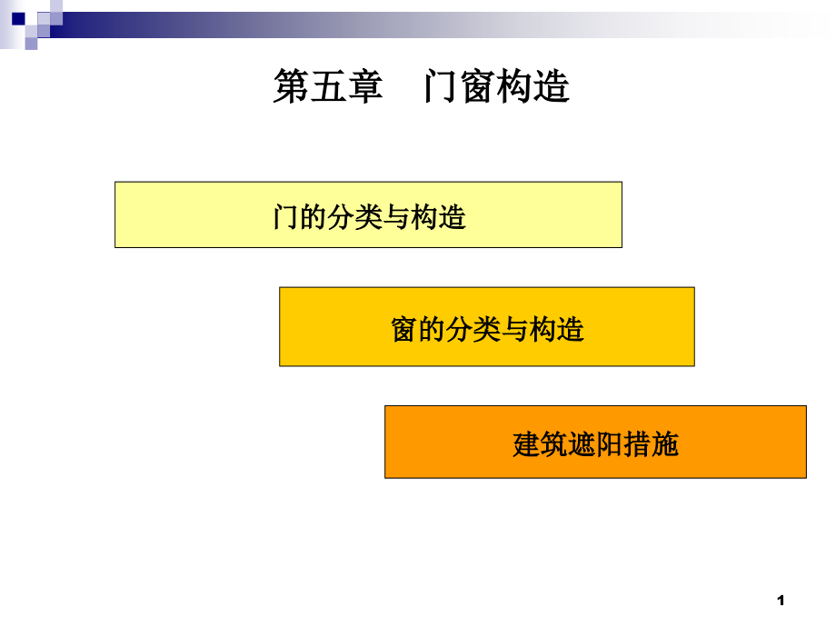 建筑构造第5章门窗精简版需调整0课件_第1页