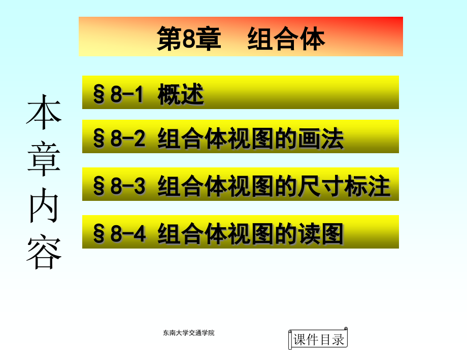 建筑制图第8章-组合体(含尺寸标注)课件_第1页