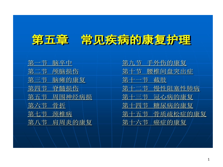 康复护理学常见疾病康复护理脊髓损伤课件_第1页