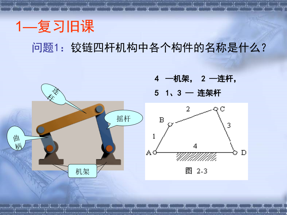 平面四杆机构的运动特性综述课件_第1页