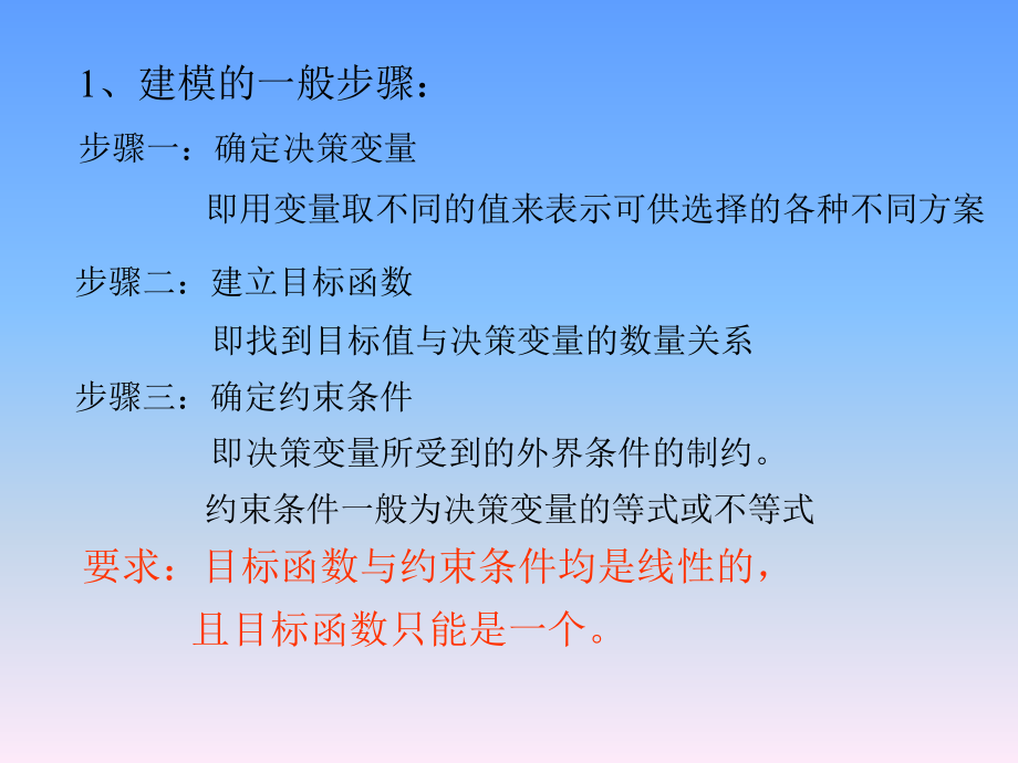 建模的一般步骤步骤一确定决策变量即用变量取不同课件_第1页