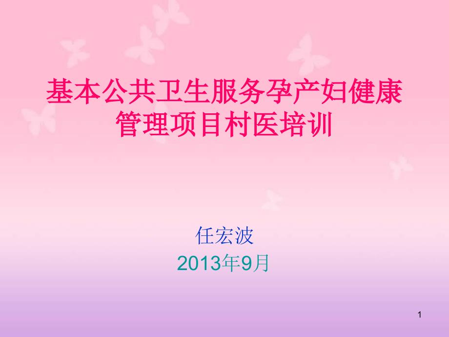 基本公共卫生服务孕产妇健康管理项目村医培训课件_第1页