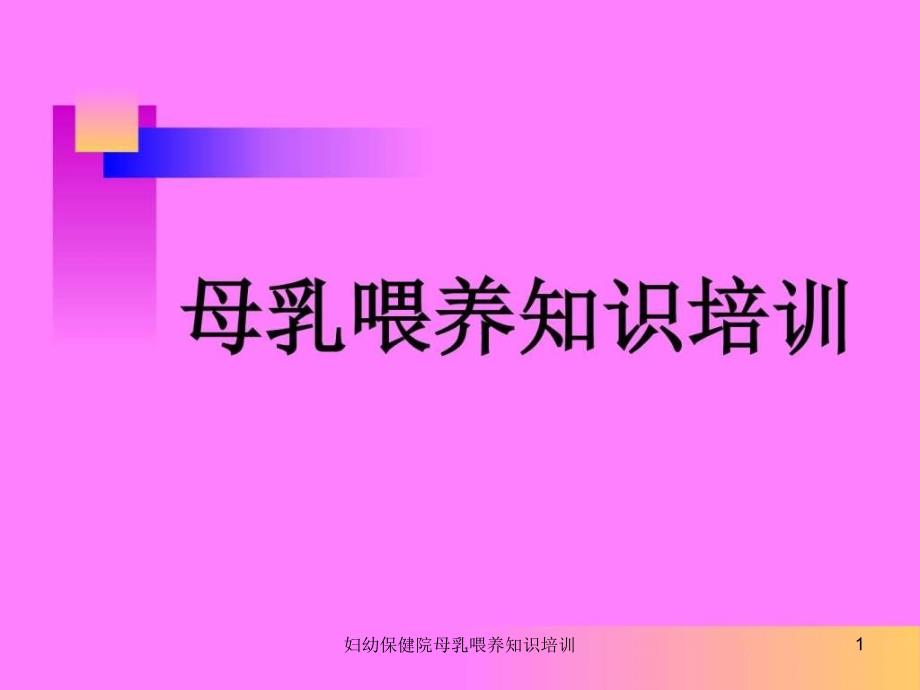 妇幼保健院母乳喂养知识培训ppt课件_第1页