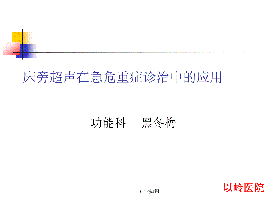 床旁超声在急危重症诊治中的应用课件_第1页