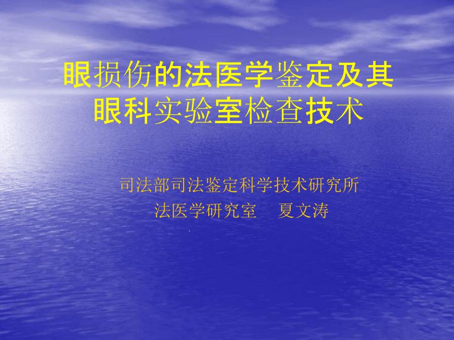 眼损伤鉴定及试验室课件_第1页