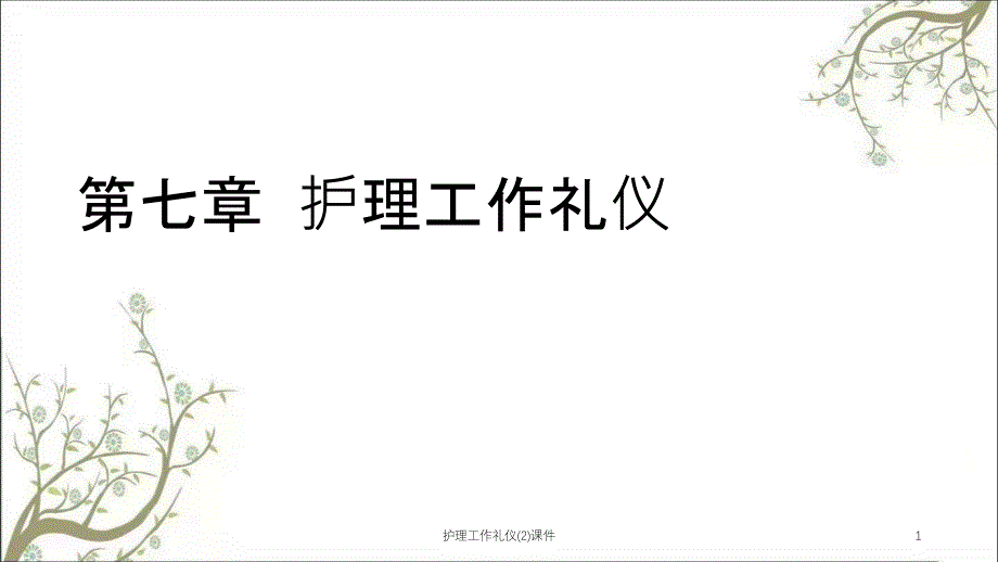 护理工作礼仪ppt课件_第1页