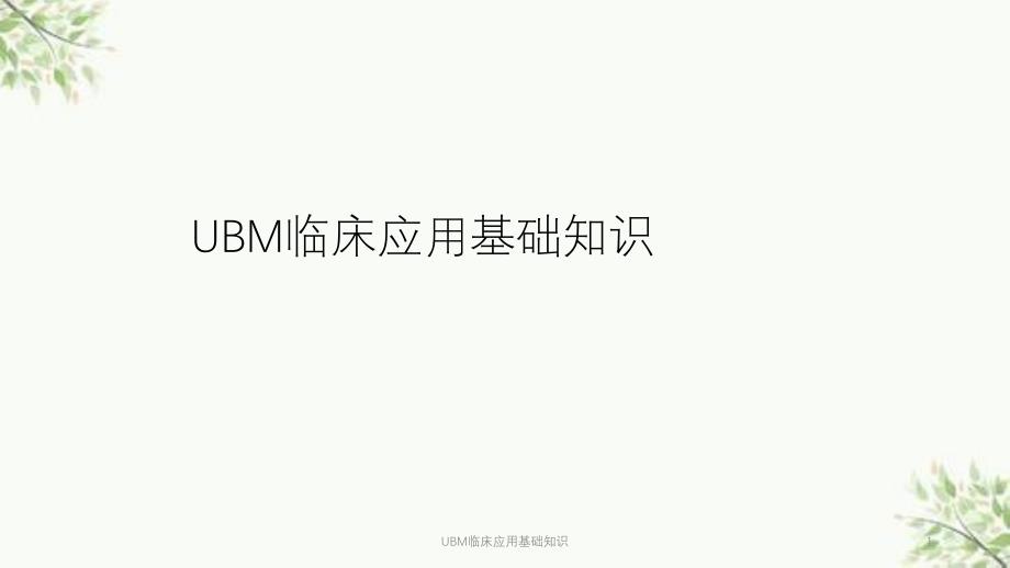 UBM临床应用基础知识ppt课件_第1页