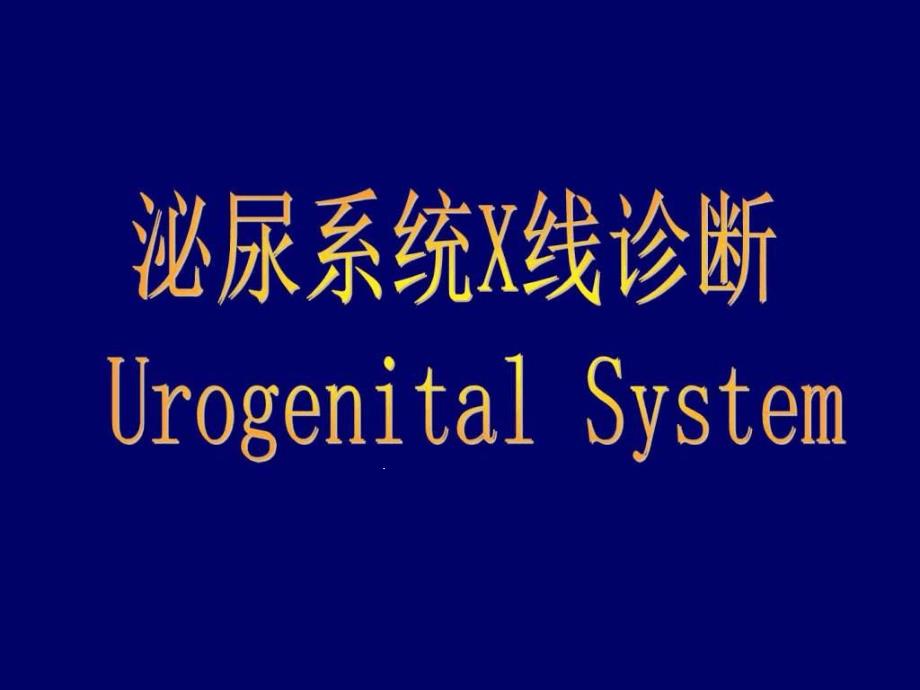 泌尿系统正常解剖结构及结石的X线诊断_图文课件_第1页