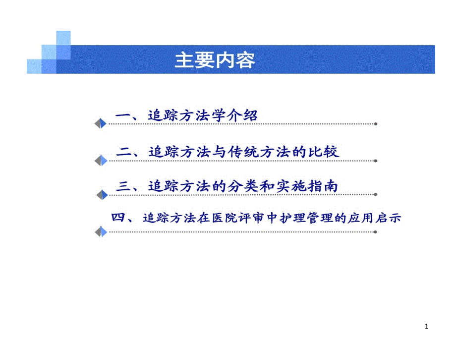 追踪方法学在等级医院评审中护理管理应用课件_第1页