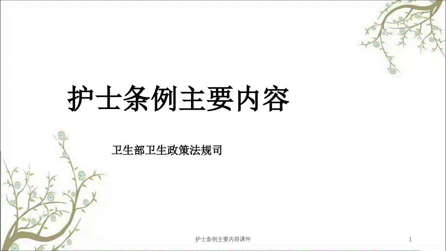 护士条例主要内容ppt课件_第1页