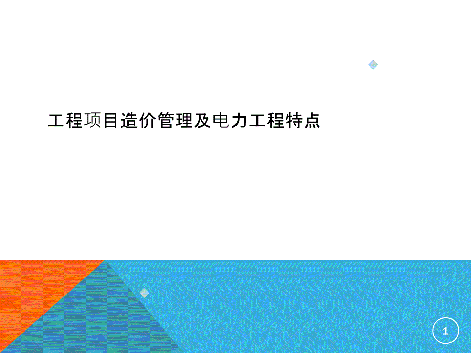 工程项目造价管理及电力工程特点课件_第1页