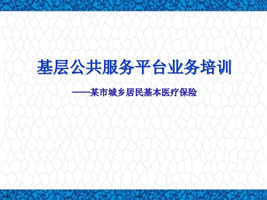 城乡居民基本医疗保险培训ppt课件：基层公共服务平台业务培训_第1页