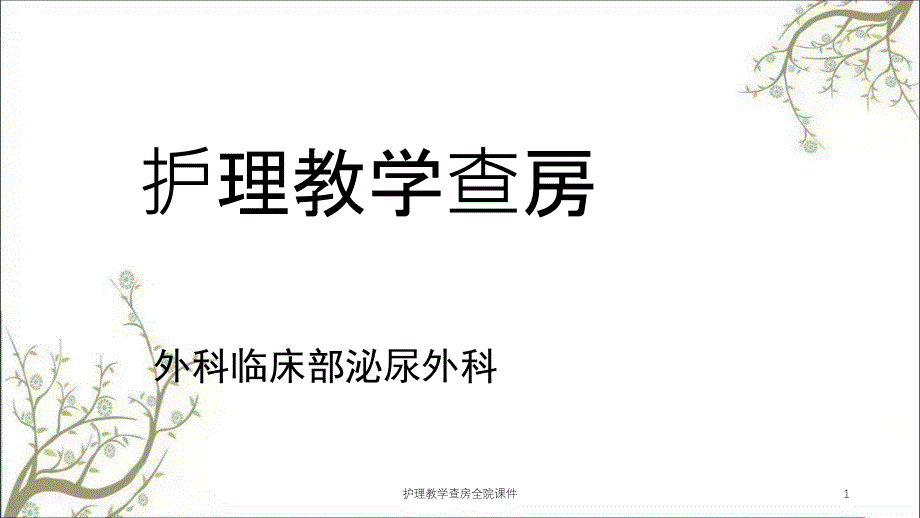 护理教学查房全院ppt课件_第1页