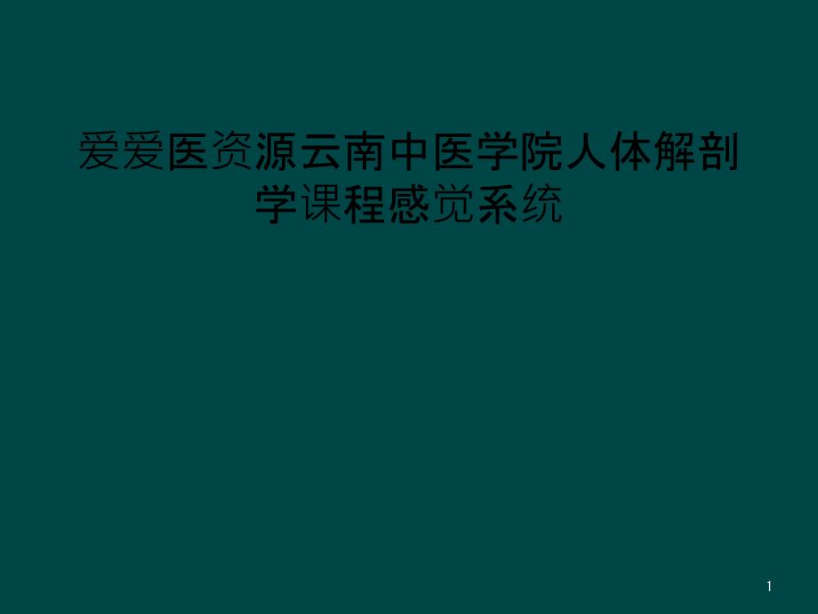 人体解剖学课程感觉系统课件_第1页