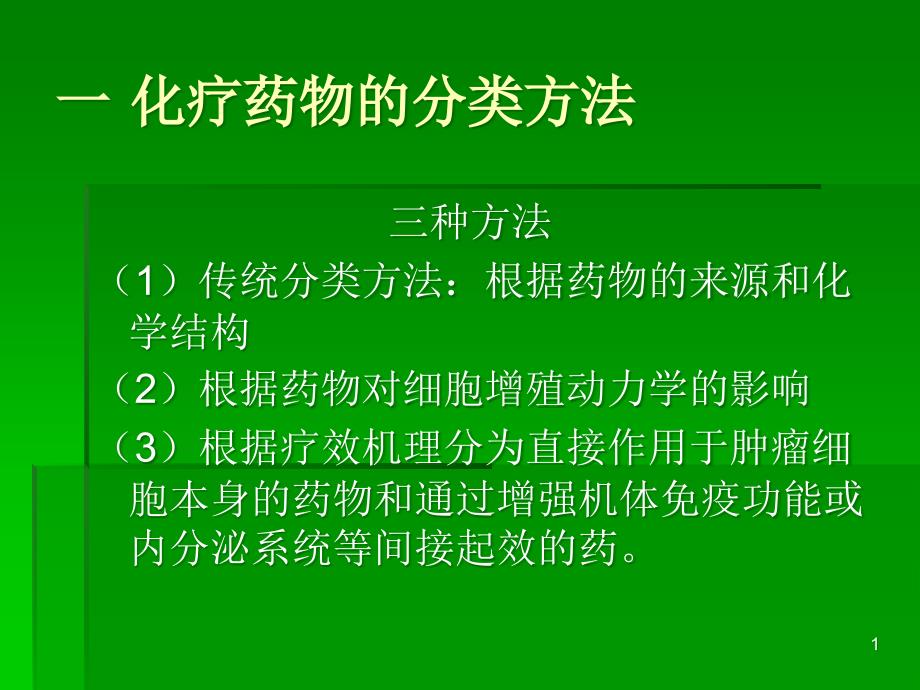 化疗药物分类及不良反应的处理课件_第1页