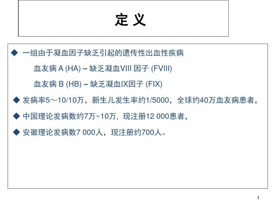 血友病的综合治疗-ppt课件_第1页