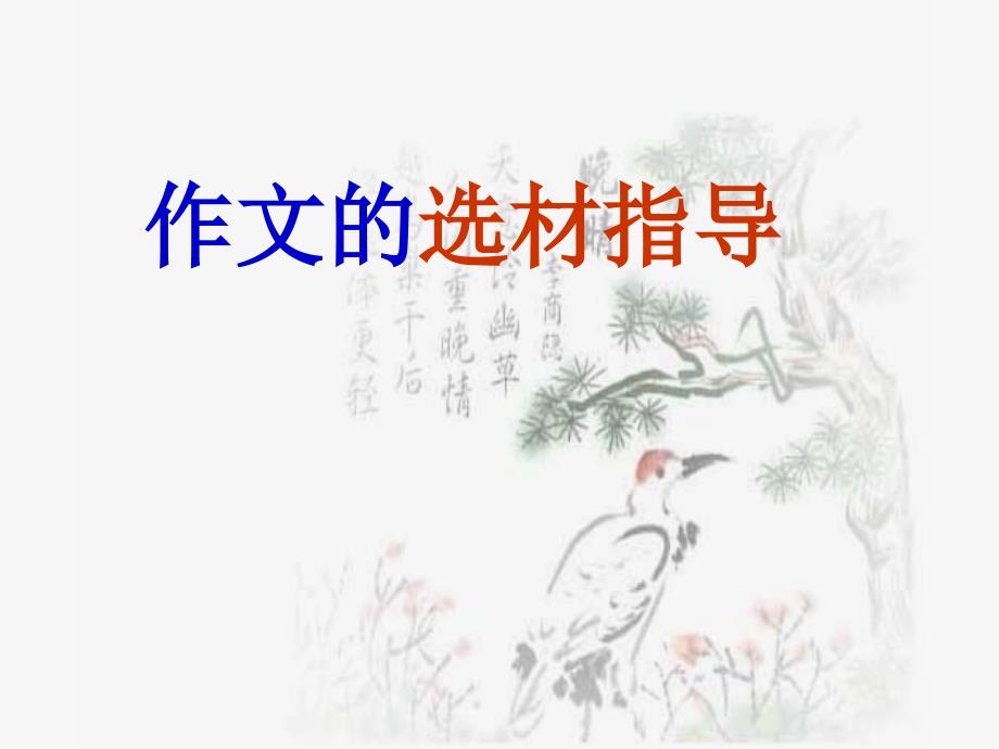 初中作文指导-作文的选材指导课件_第1页