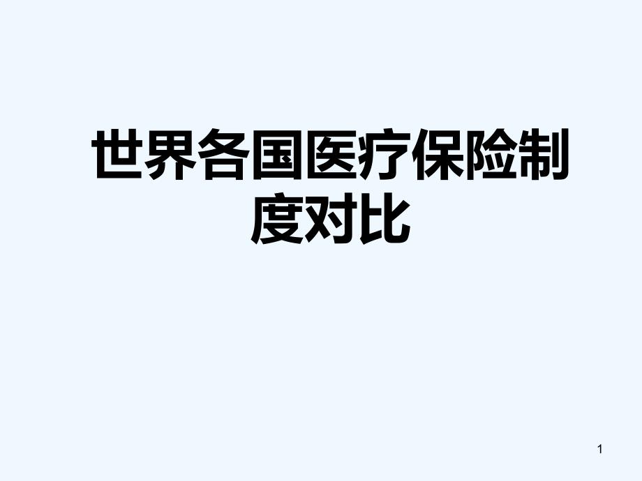 世界各国医疗保险制度对比课件_第1页