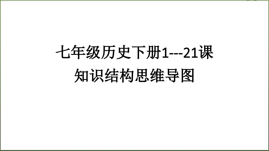 人教七年级历史下册1-21课知识结构思维导图ppt课件_第1页