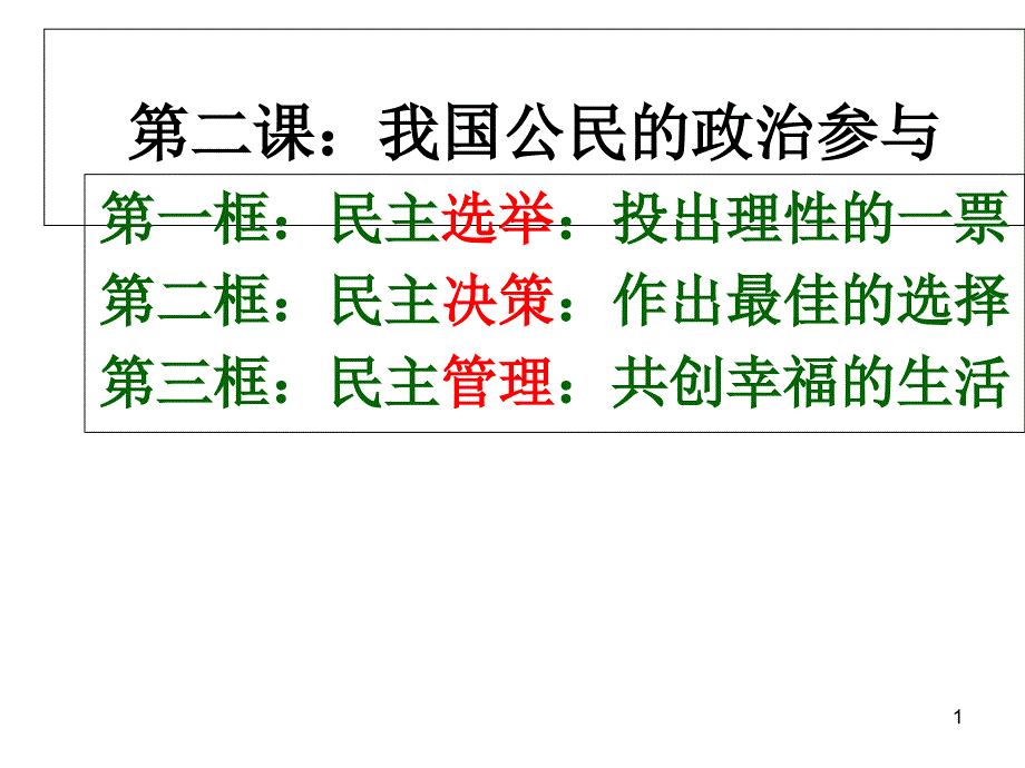 第四框-民主监督：守望公共家园ppt课件上课_第1页