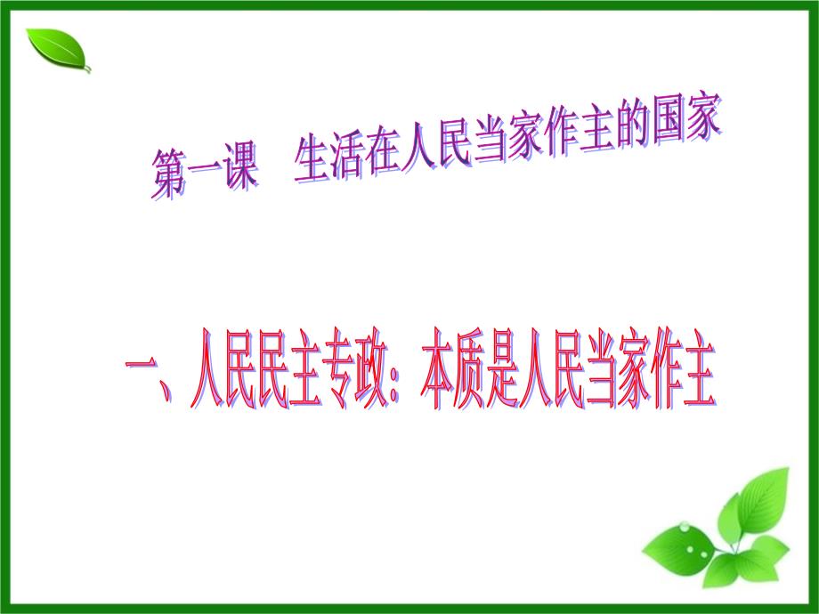 人民当家做主本质是人民当家做主课件_第1页