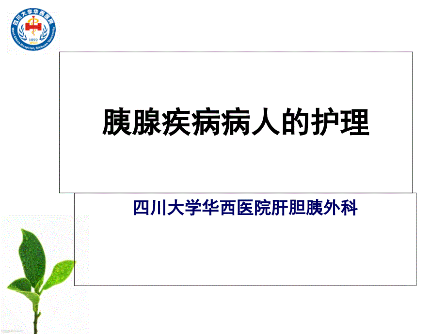 肝胆胰外科胰腺癌护理课件_第1页