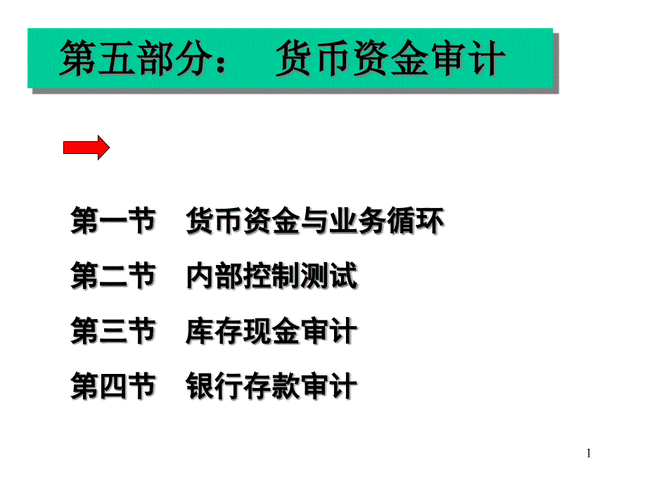 第五部分：货币资金审计课件_第1页