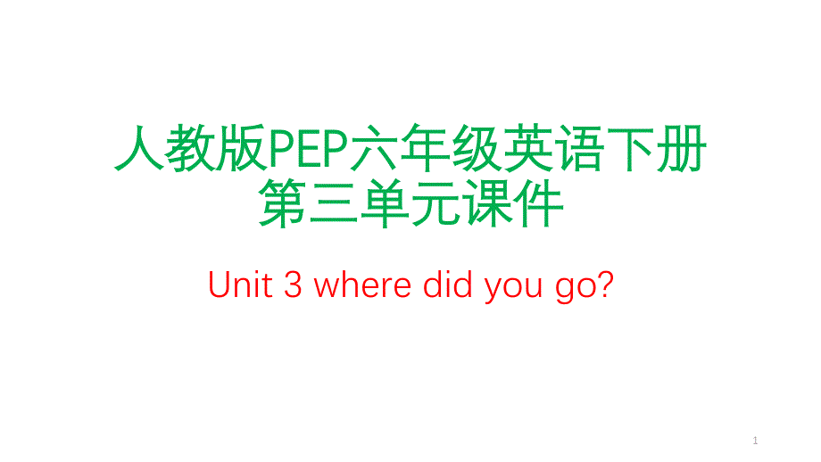 人教版PEP六年级英语下册第三单元ppt课件Unit-3-where-did-you-go_第1页