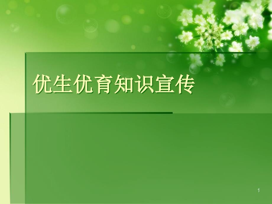 优生优育知识宣传.完整版PPT文档课件_第1页