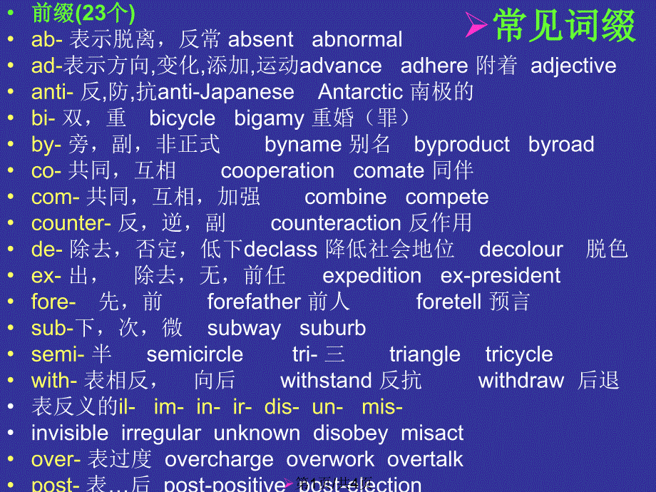 附录课程—附录6基础词根词缀总结_第1页