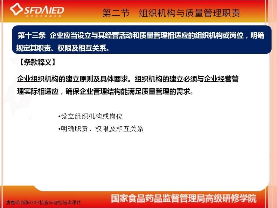 新版检查与迎检培训ppt课件组织机构与质量职责_第1页