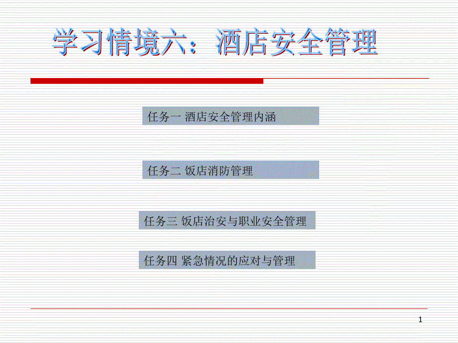 学习情境六酒店安全管理课件_第1页