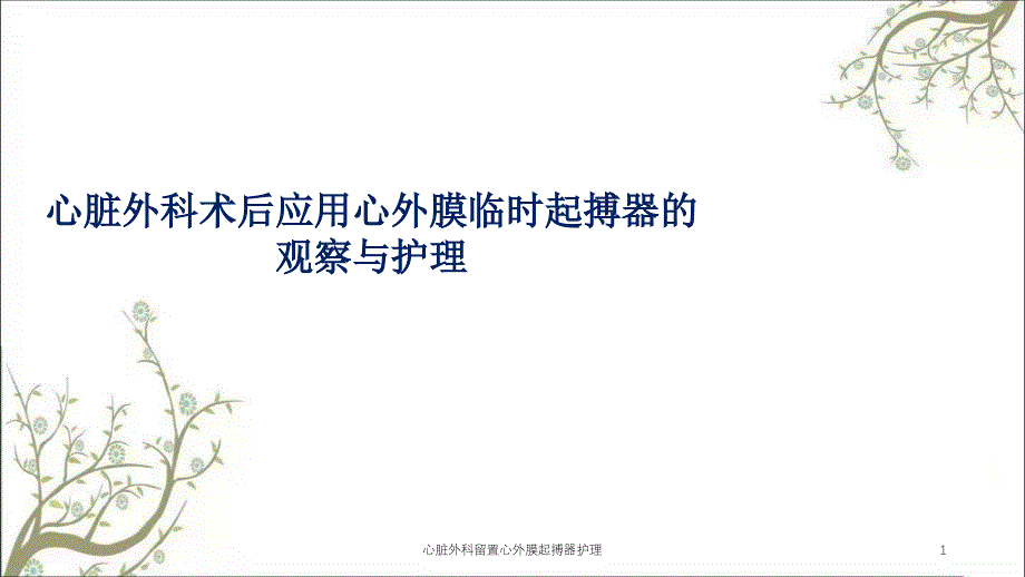 心脏外科留置心外膜起搏器护理ppt课件_第1页