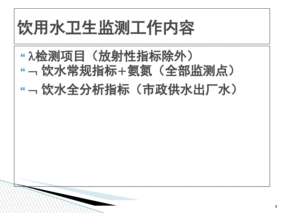 生活饮用水监测质量控制主题讲座ppt课件_第1页