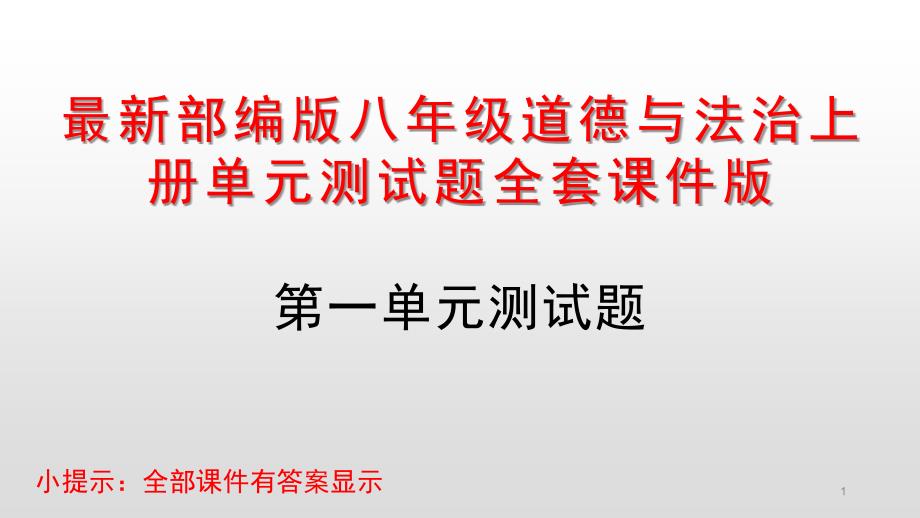 部编版八年级道德与法治上册单元测试题全套ppt课件版_第1页