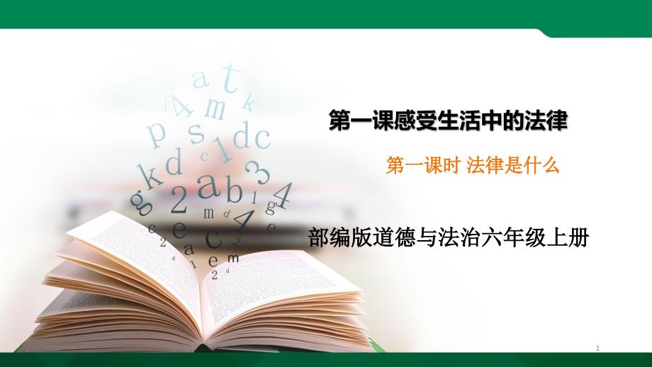部编版道德与法治六年级上册1.11.-感受生活中的法律--第1课时ppt课件_第1页