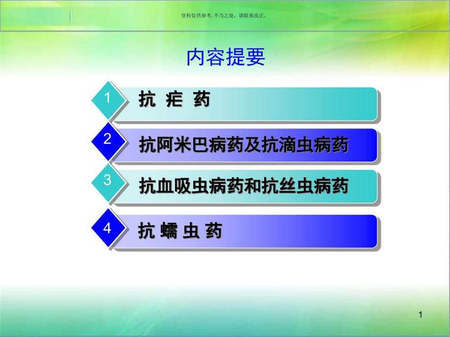 药理学抗寄生虫药课件_第1页