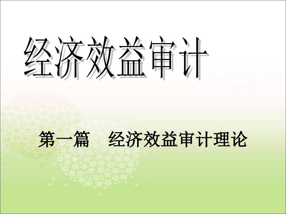 经济效益审计第二章经济效益审计程序及方法课件_第1页