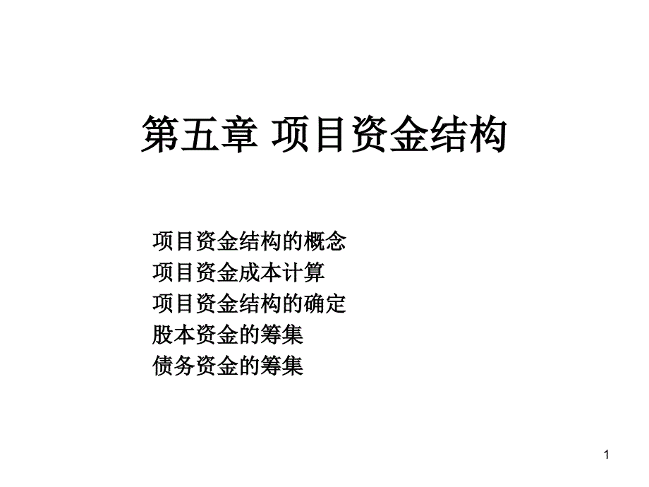 项目管理——项目资金结构课件_第1页