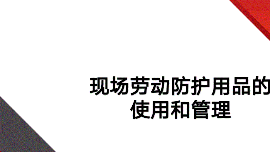 现场劳动防护用品的使用与管理课件_第1页