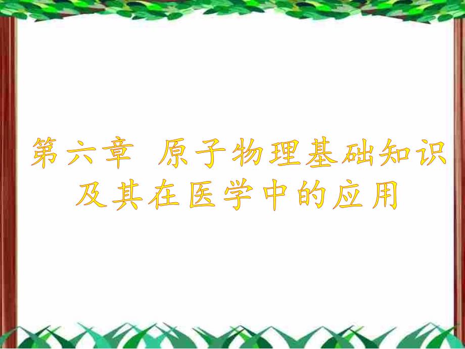 6原子物理基础知识及其在医学中的应用_第1页