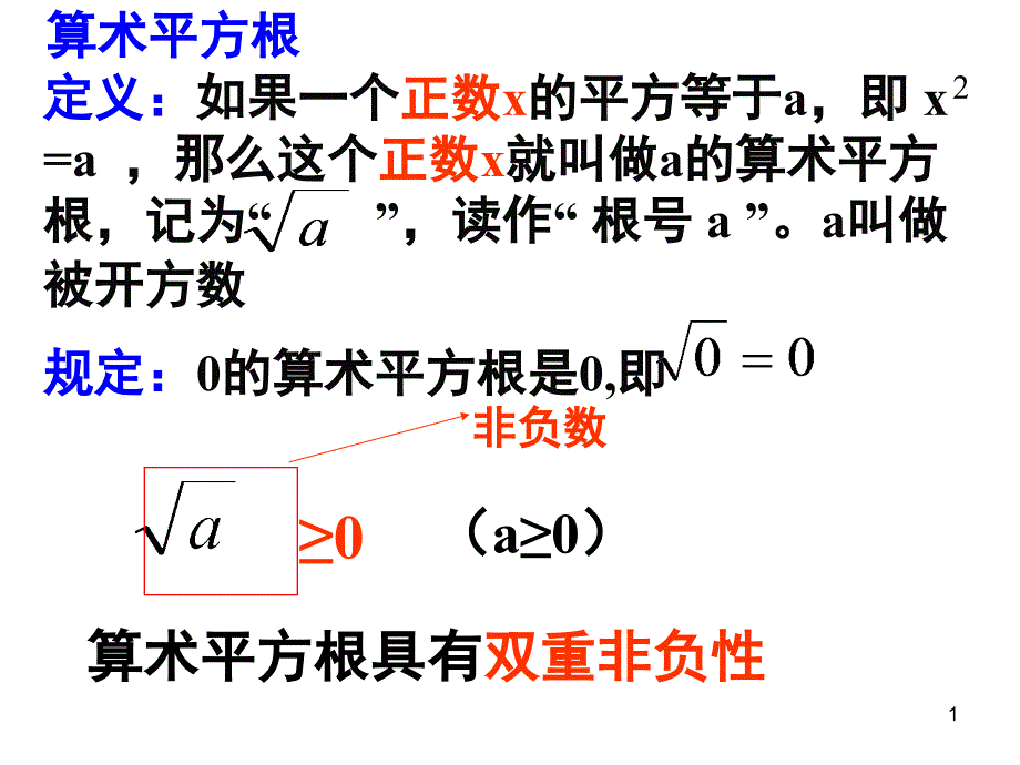 算术平方根、平方根、立方根之间区别联系课件_第1页