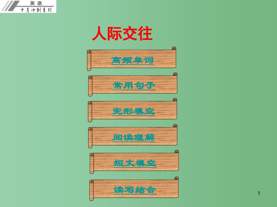 中考英语冲刺复习-话题专题训练-人际交往ppt课件_第1页