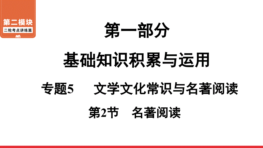 二轮复习考点-第1部分-专题5-第2节-名著阅读-ppt课件 —2021届中考语文系统复习_第1页