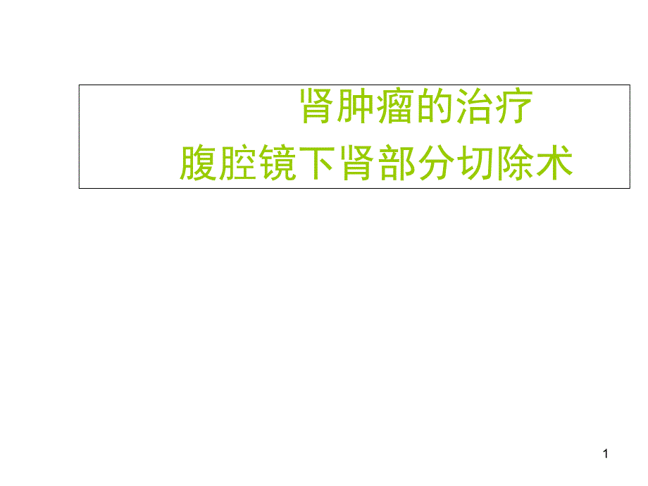 【医学】腹腔镜肾部分切除术治疗肾肿瘤-终版课件_第1页