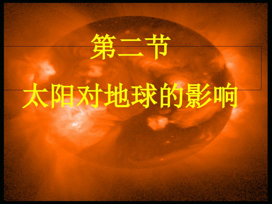 2020年第一学期高一第二节太阳对地球的影响课件_第1页