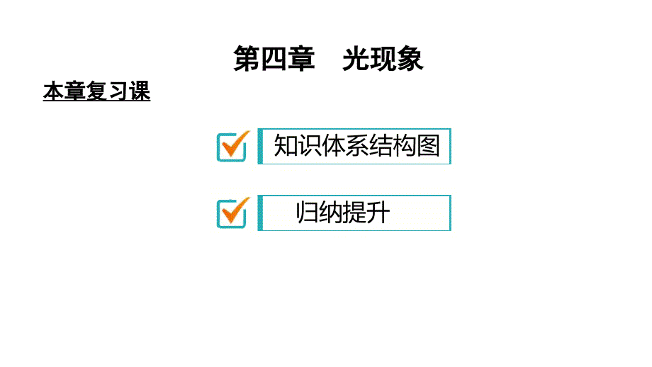 人教版八年级物理上册ppt课件 ：第4章--本章复习课_第1页