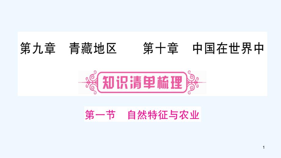 中考地理总复习八下第、章青藏地区ppt课件_第1页